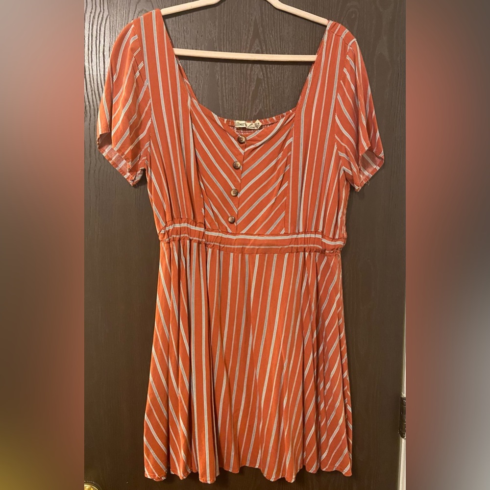 Salmon colored striped mini dress size 2X
